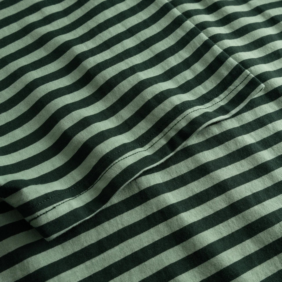 Camiseta Dedicated Stockholm Stripes Dark Green / Granite Green
