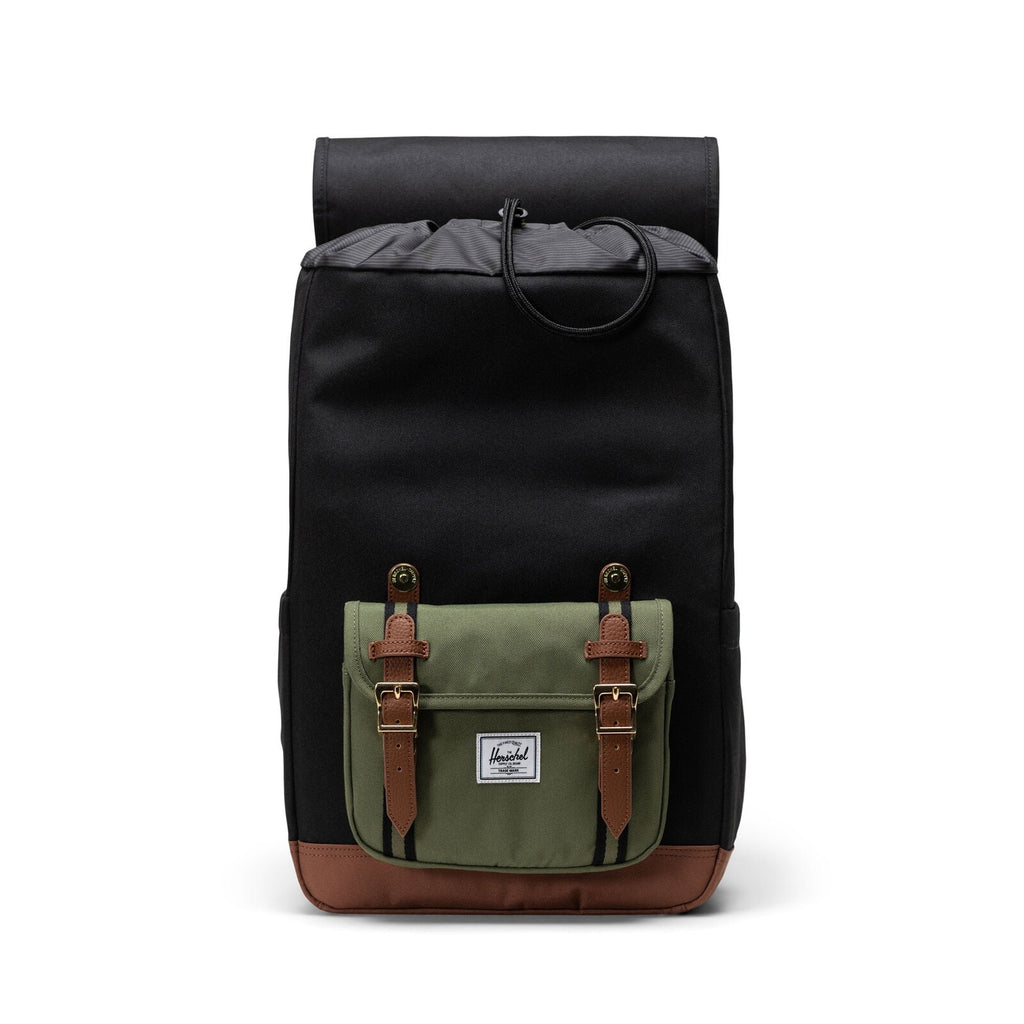 Mochila Herschel Little America Mid Volume Black Four leaf clover