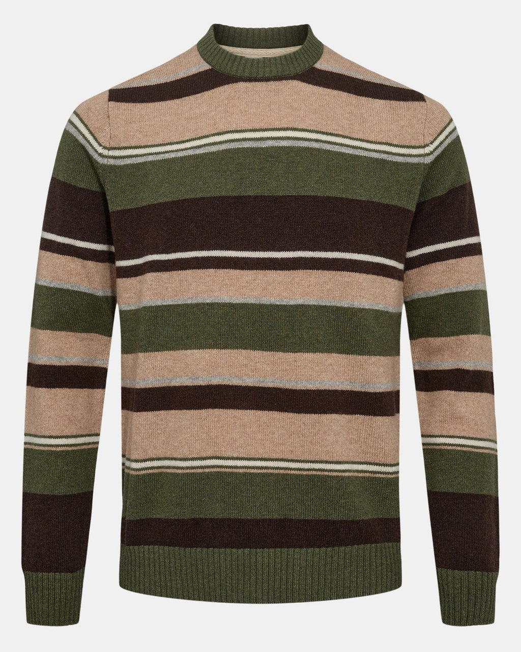 Jersey Anerkjendt Aksune Jac Stripe Lambswool Knit Forest Night