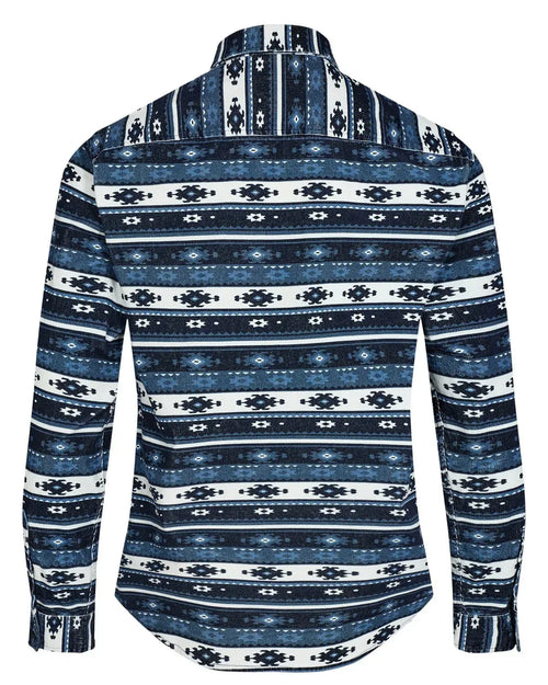 Camisa Anerkjendt Aklouis Corduroy AOP Dark Navy