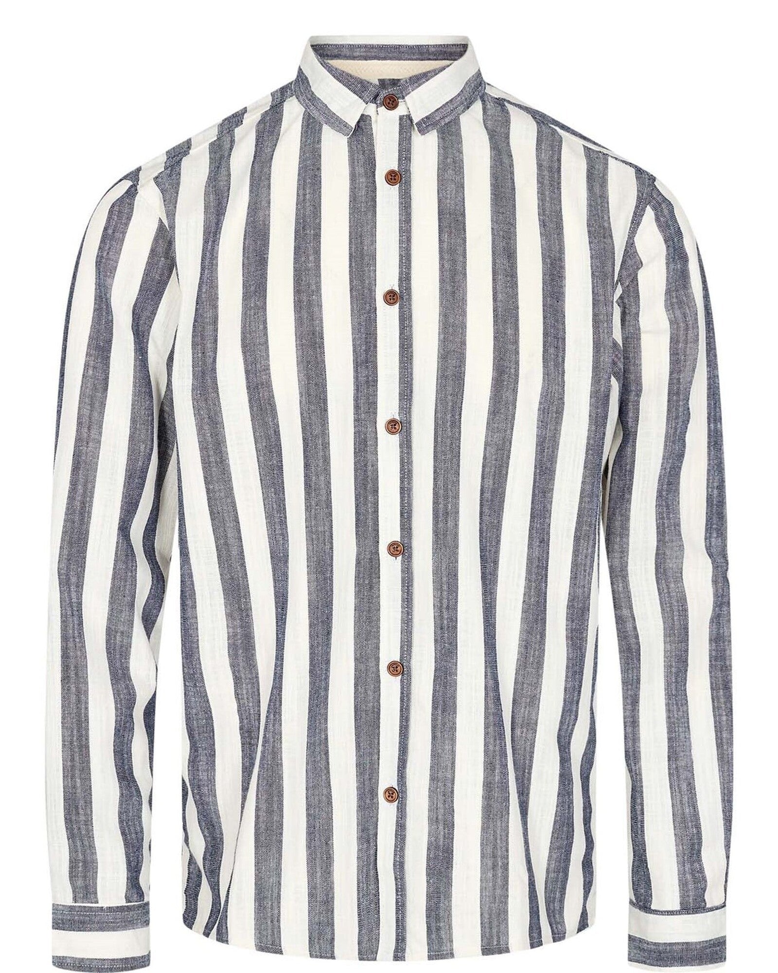 Camisa Anerkjendt Akleif Stripe Dark Navy
