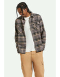 Camisa Brixton Bowery L/S Flannel Charcoal Black Cinder Grey