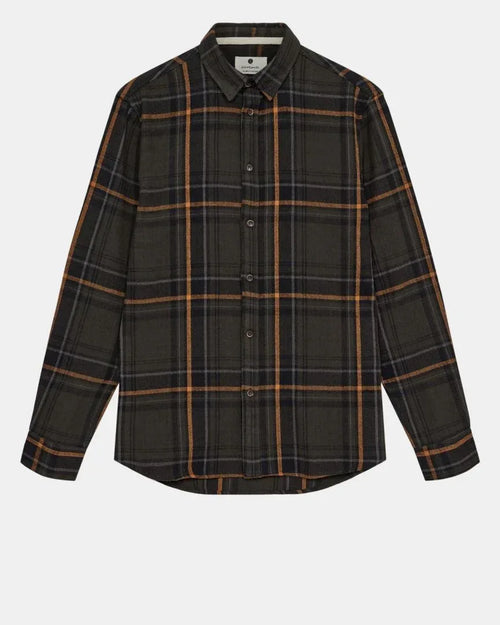 Camisa Anerkjendt Akleif Flannel Check Shirt Forest Night