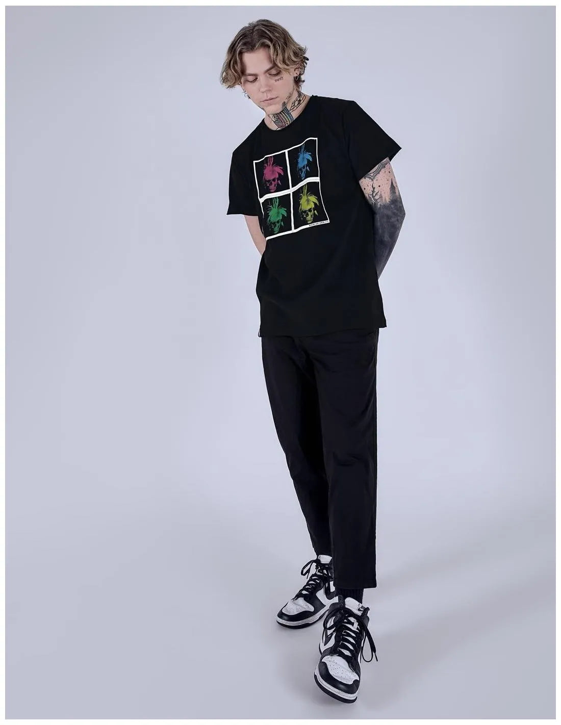 Camiseta Le Crane Warhol Skull Negra Unisex