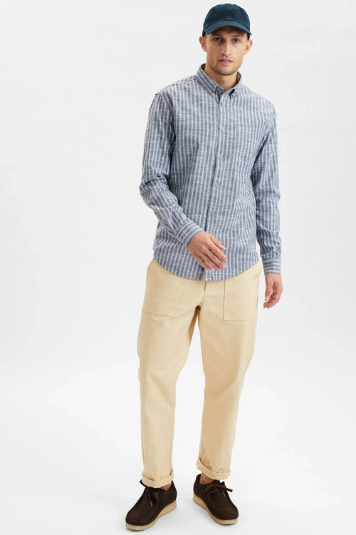 Camisa Anerkjendt Akkonrad Mel Stripe Sky captain