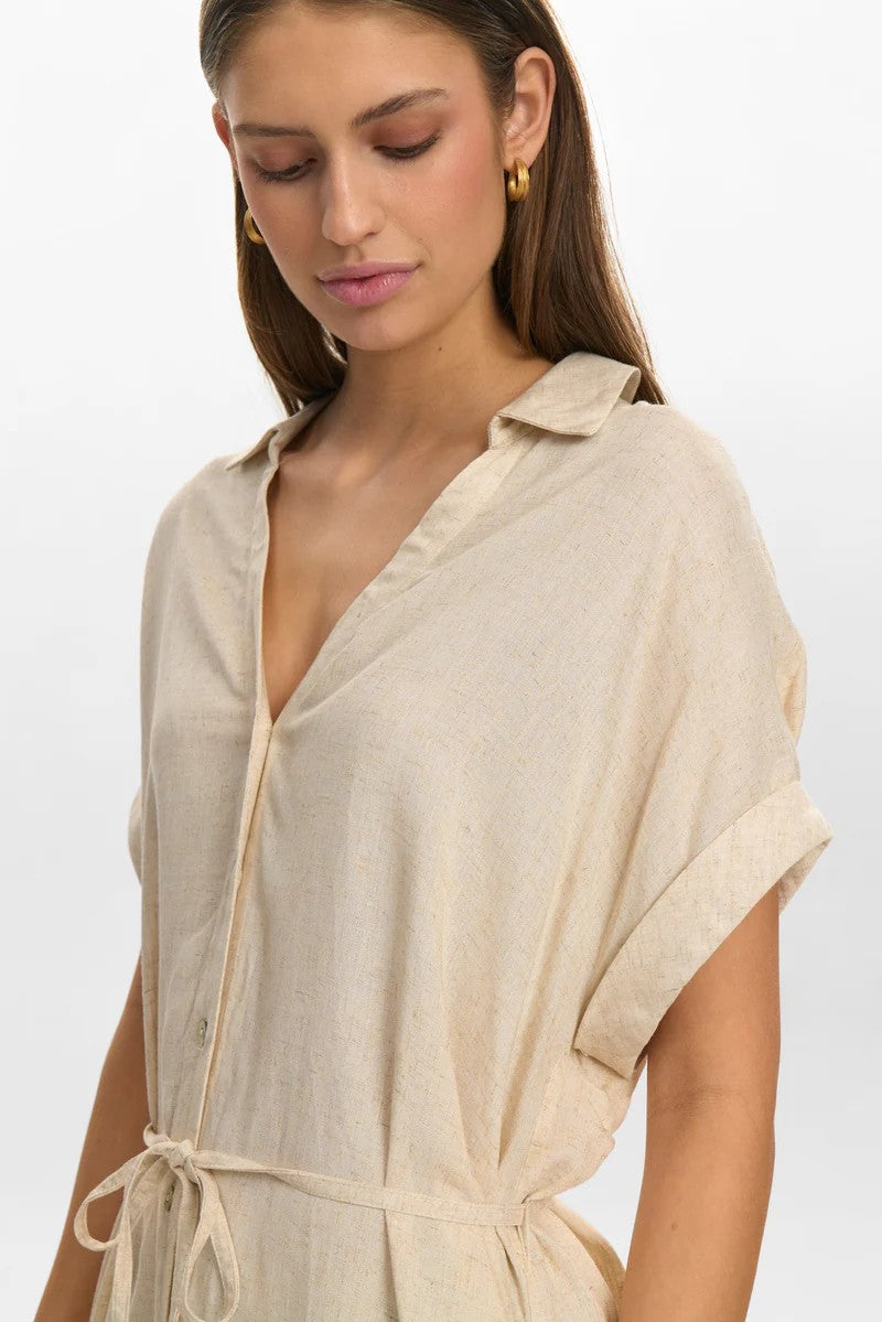 Vestido Nümph Nutusa Dress Sesame Melange