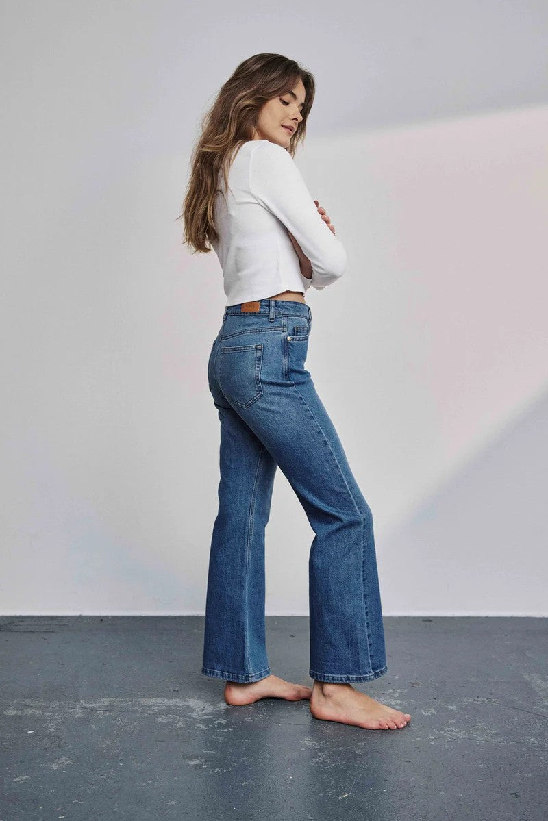 Pantalones Nümph Nulondon Jeans Short Medium Washed Blue Denim