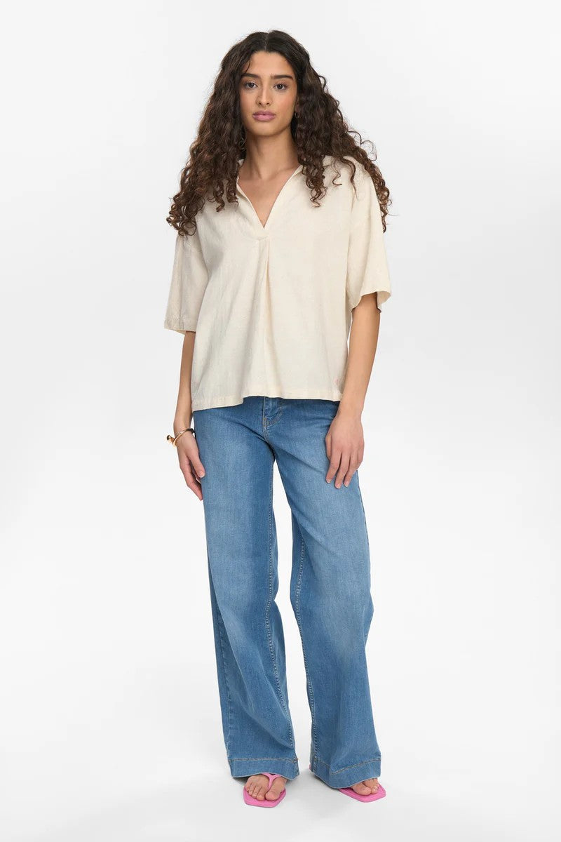 Blusa Nümph Nutusa Blouse Sesame Melange