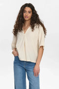 Blusa Nümph Nutusa Blouse Sesame Melange - Roundtrip