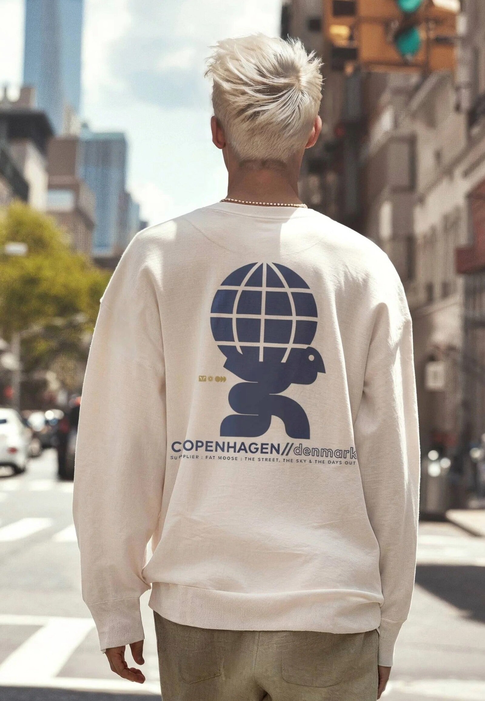 Sudadera Fat Moose Jaxon crew Ecru