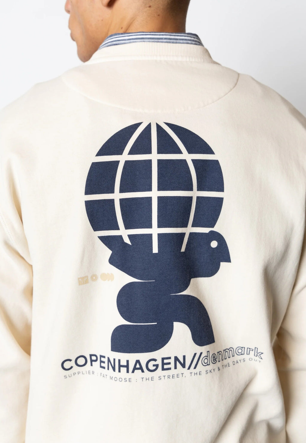 Sudadera Fat Moose Jaxon crew Ecru