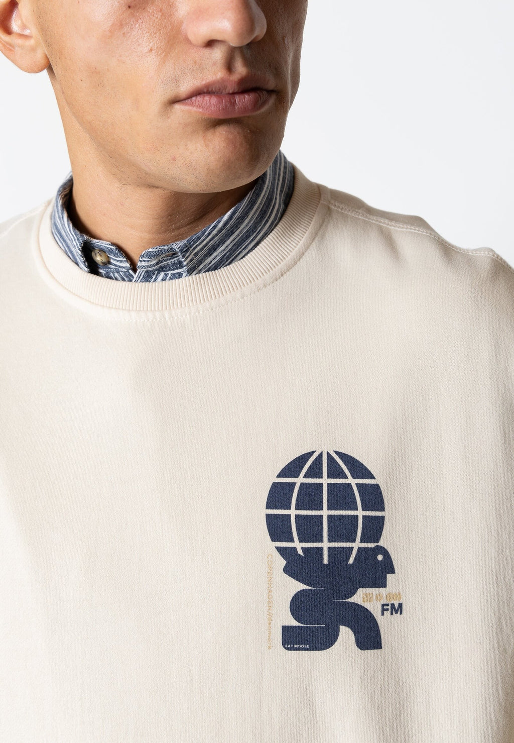 Sudadera Fat Moose Jaxon crew Ecru