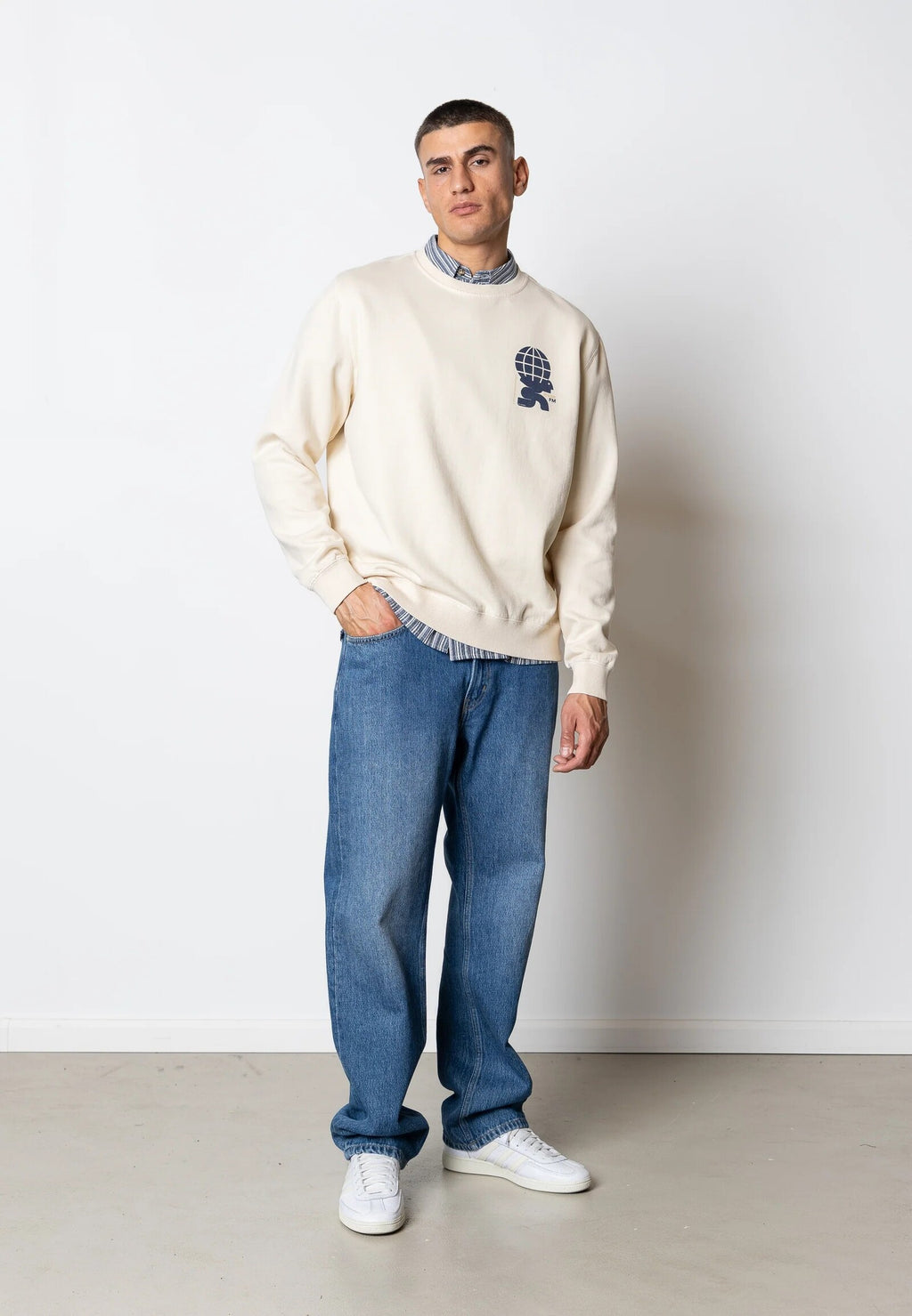 Sudadera Fat Moose Jaxon crew Ecru