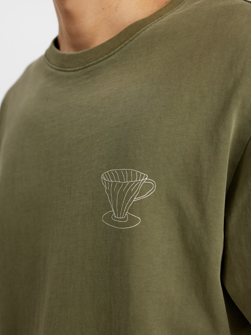 Camiseta Anerkjendt Akkikki Monday Slow Tee Deep Lichen Green