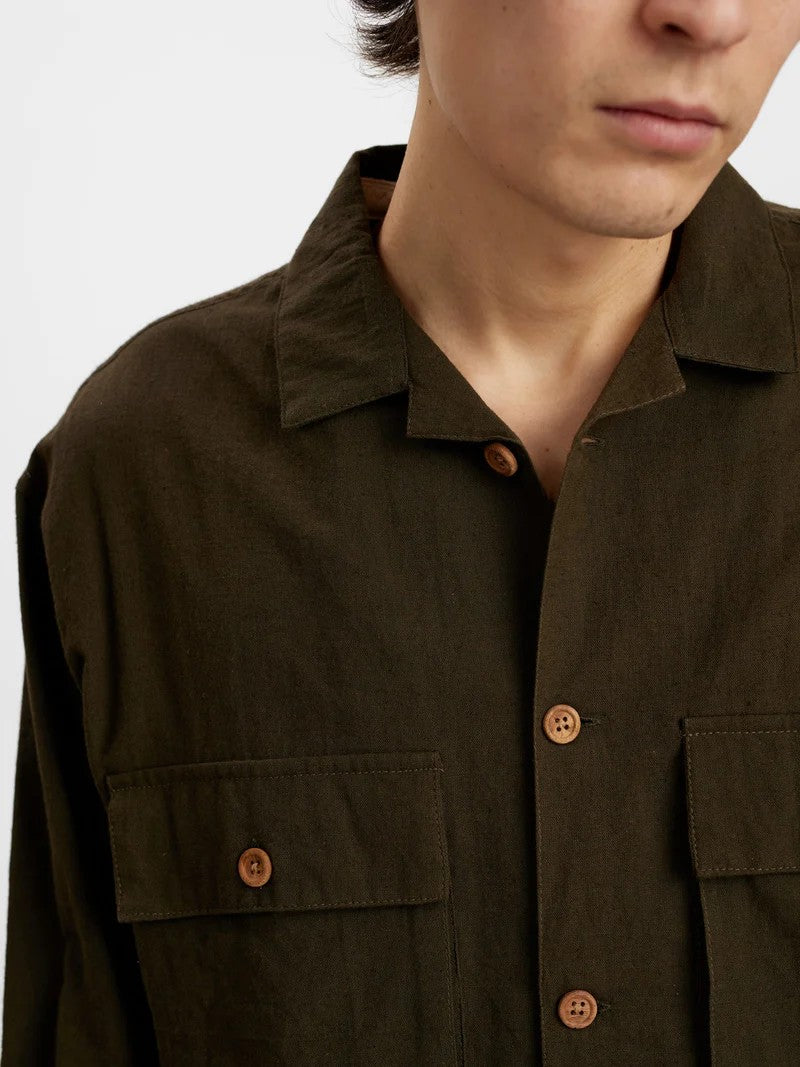 Camisa Anerkjendt Akotto Overshirt Forest Night