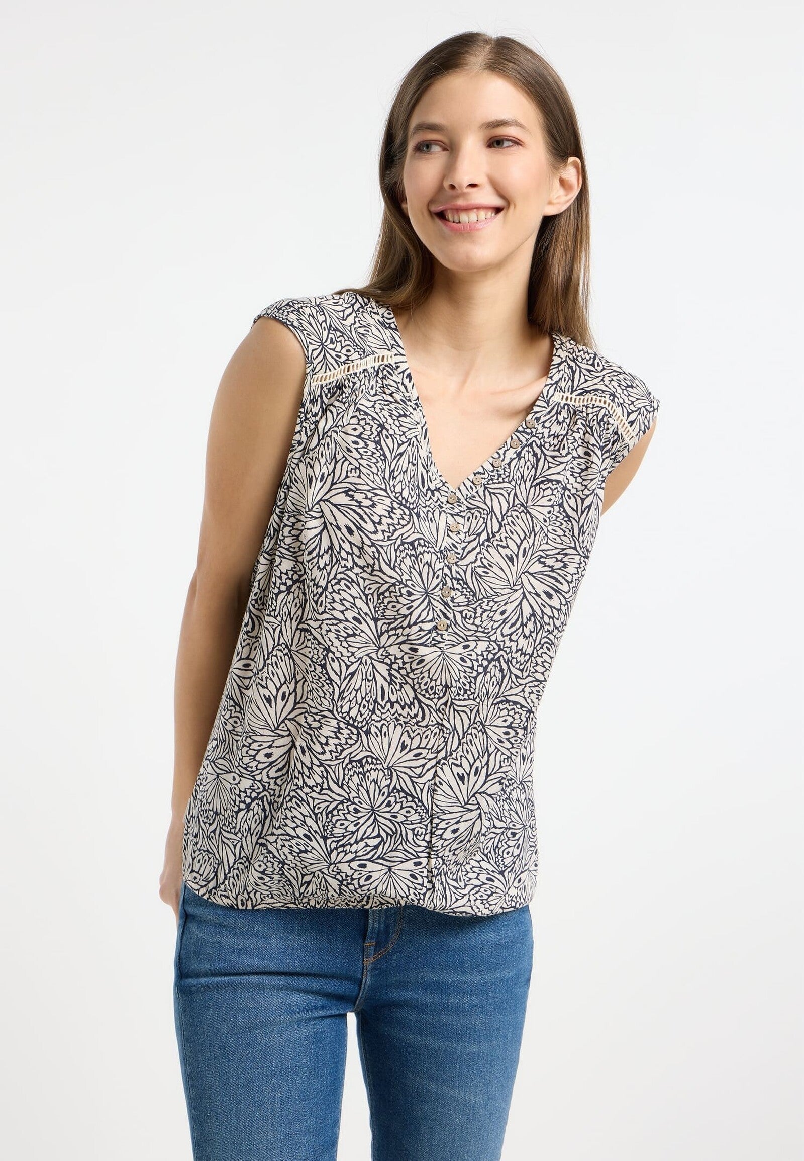 Blusa Ragwear Saltty Print Ecru