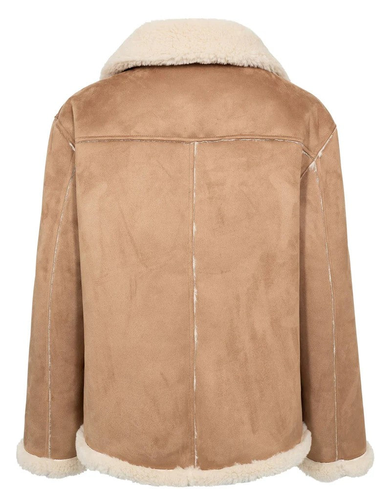 Chaqueta Nümph Nueliotta Reversible Cognac