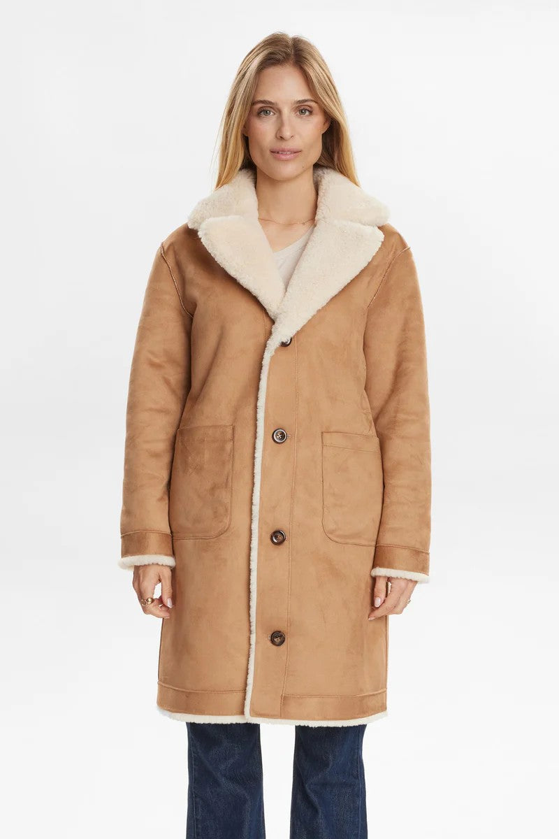 Abrigo Nümph Nuelliot Reversible Cognac