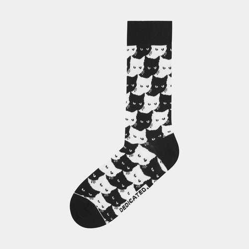 Calcetines Dedicated Sigtuna Pepita Cats Negro