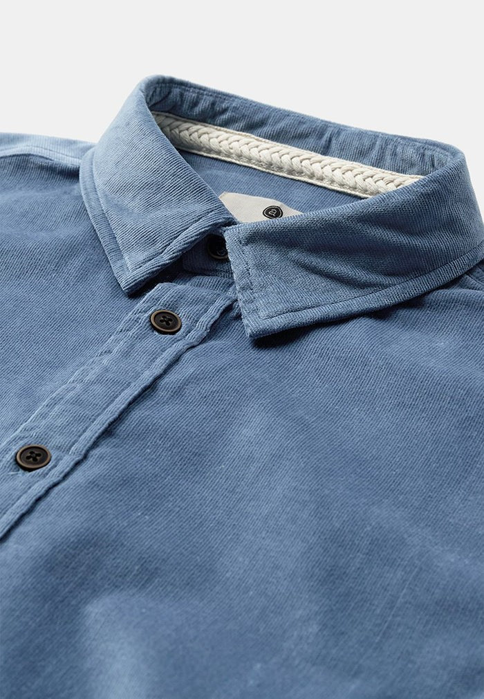 Camisa Anerkjendt Akleif Solid cord Copen Blue