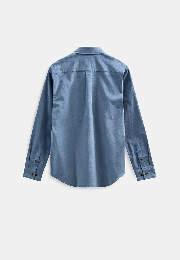 Camisa Anerkjendt Akleif Solid cord Copen Blue