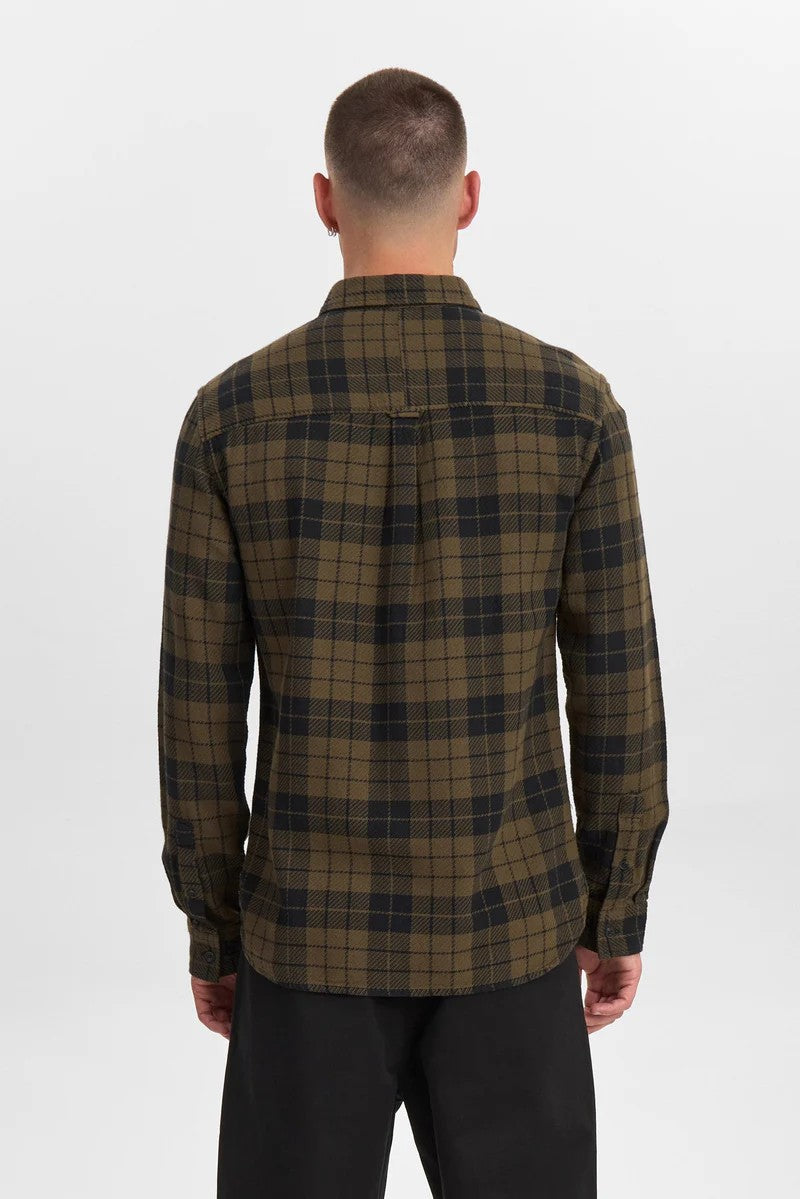Camisa Anerkjendt Akleif Twill check Shirt Forest Night