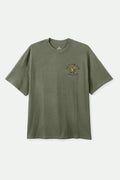 Camiseta Brixton Bauer Relaxed tee Verde oliva lavado clásico