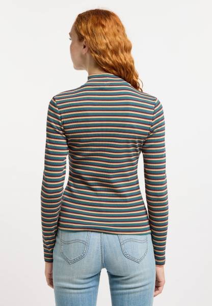 Camiseta Ragwear Janelle Long Stripes Ocean Green