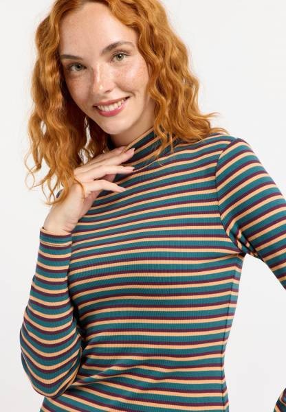 Camiseta Ragwear Janelle Long Stripes Ocean Green