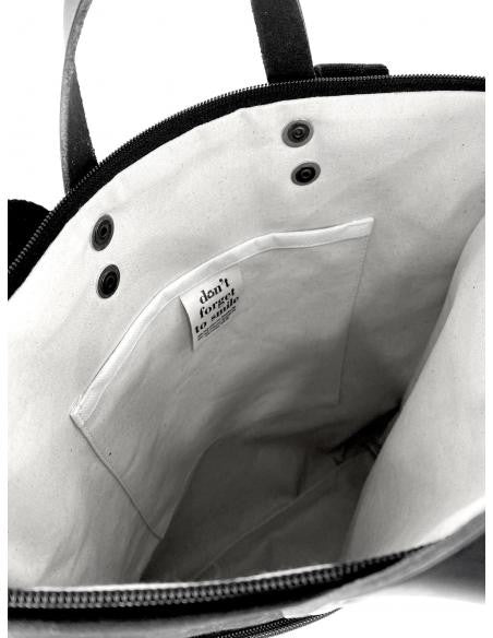 Mochila Daniel Chong Book Holder Cuadrada impermeable DZ con bolsillo negro