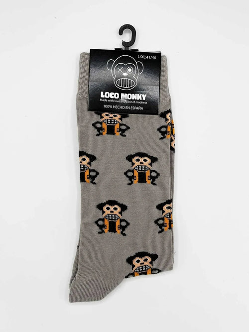 Calcetines Loco Monky Monos Gris