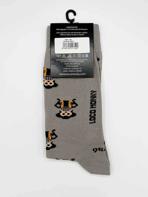 Calcetines Loco Monky Monos Gris
