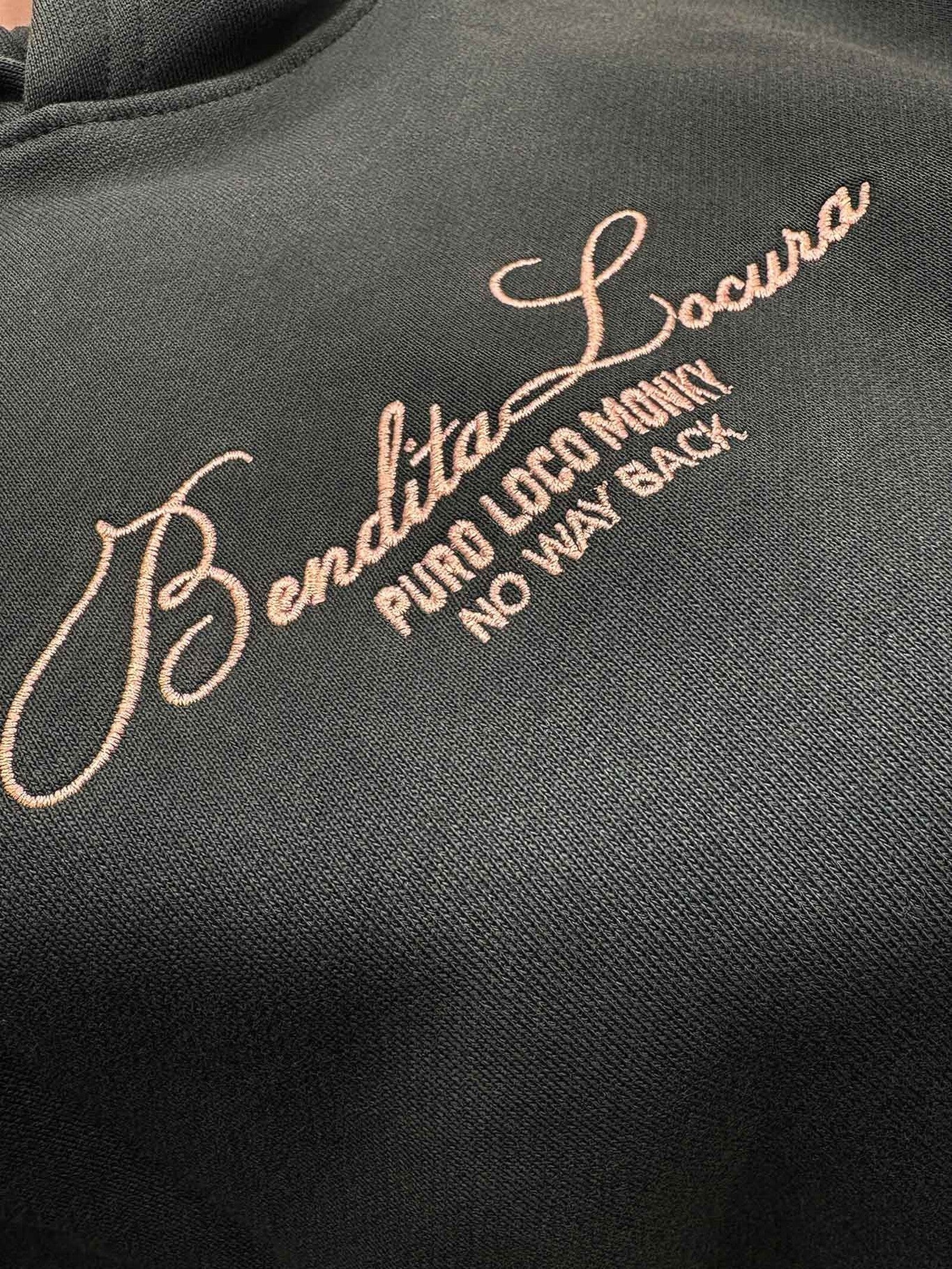 Sudadera Loco Monky Bendita Locura Verde oscuro