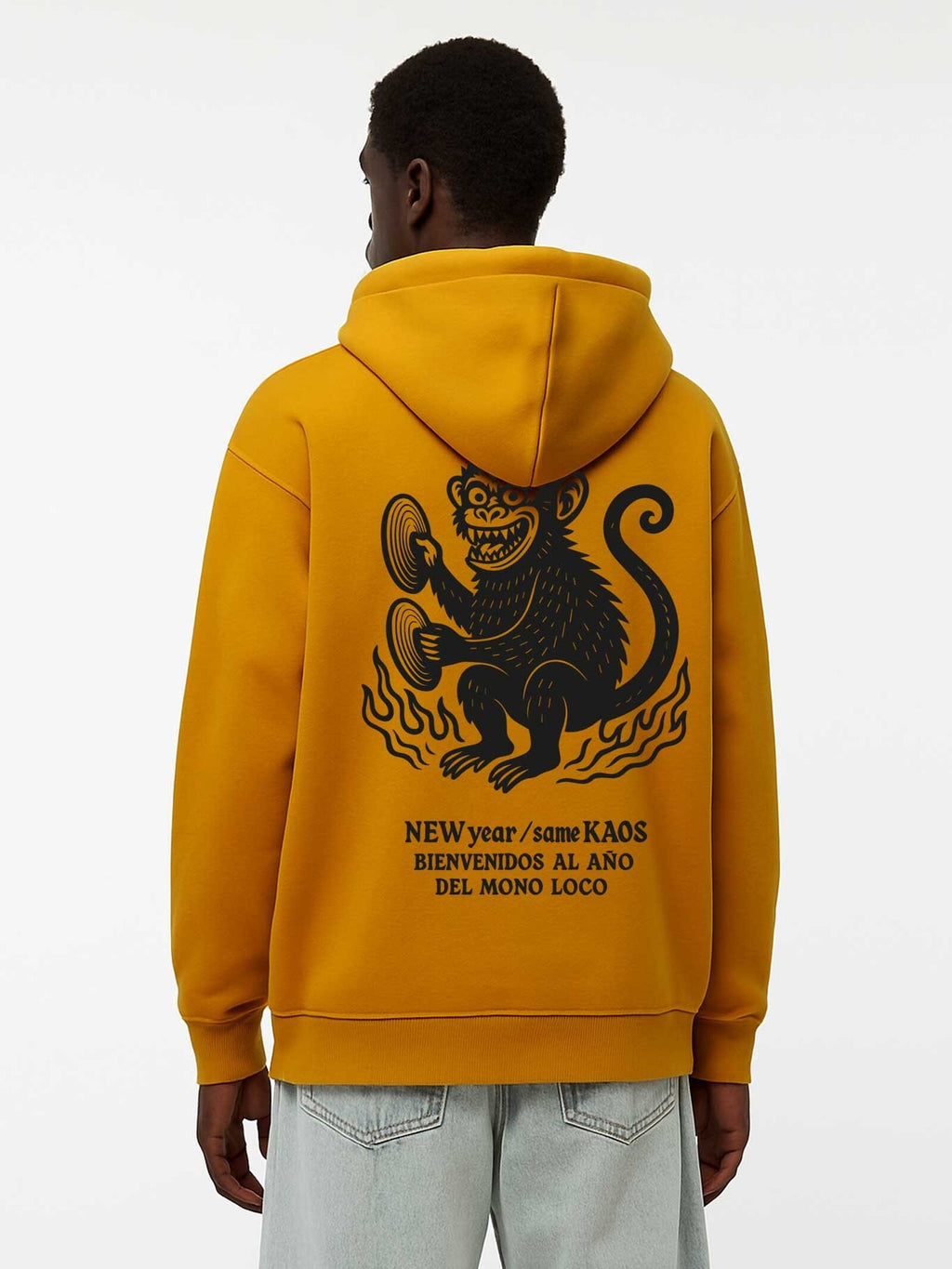 Sudadera Loco Monky New Year Mostaza