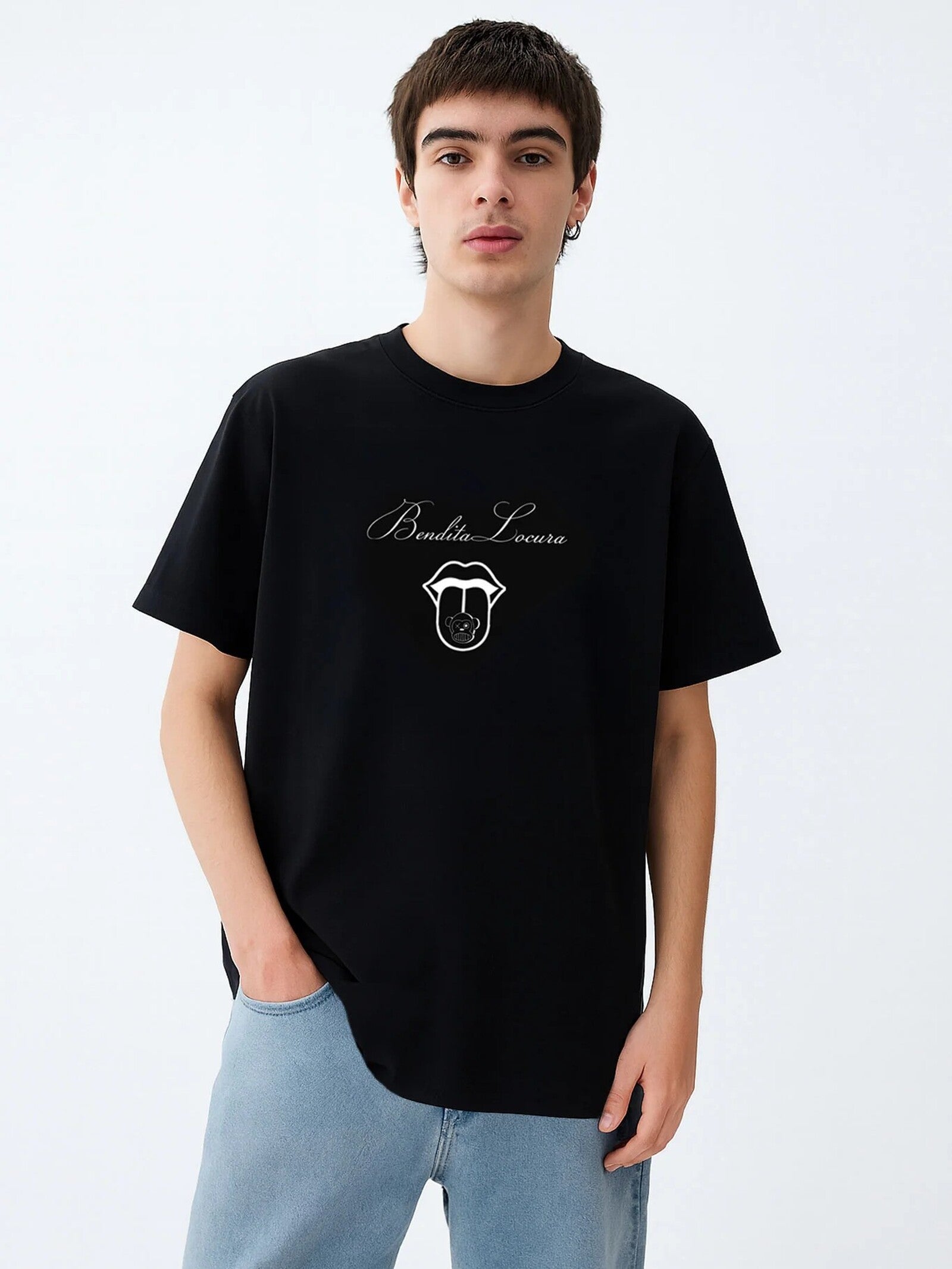 Camiseta Loco Monky Bendita Locura III Negro