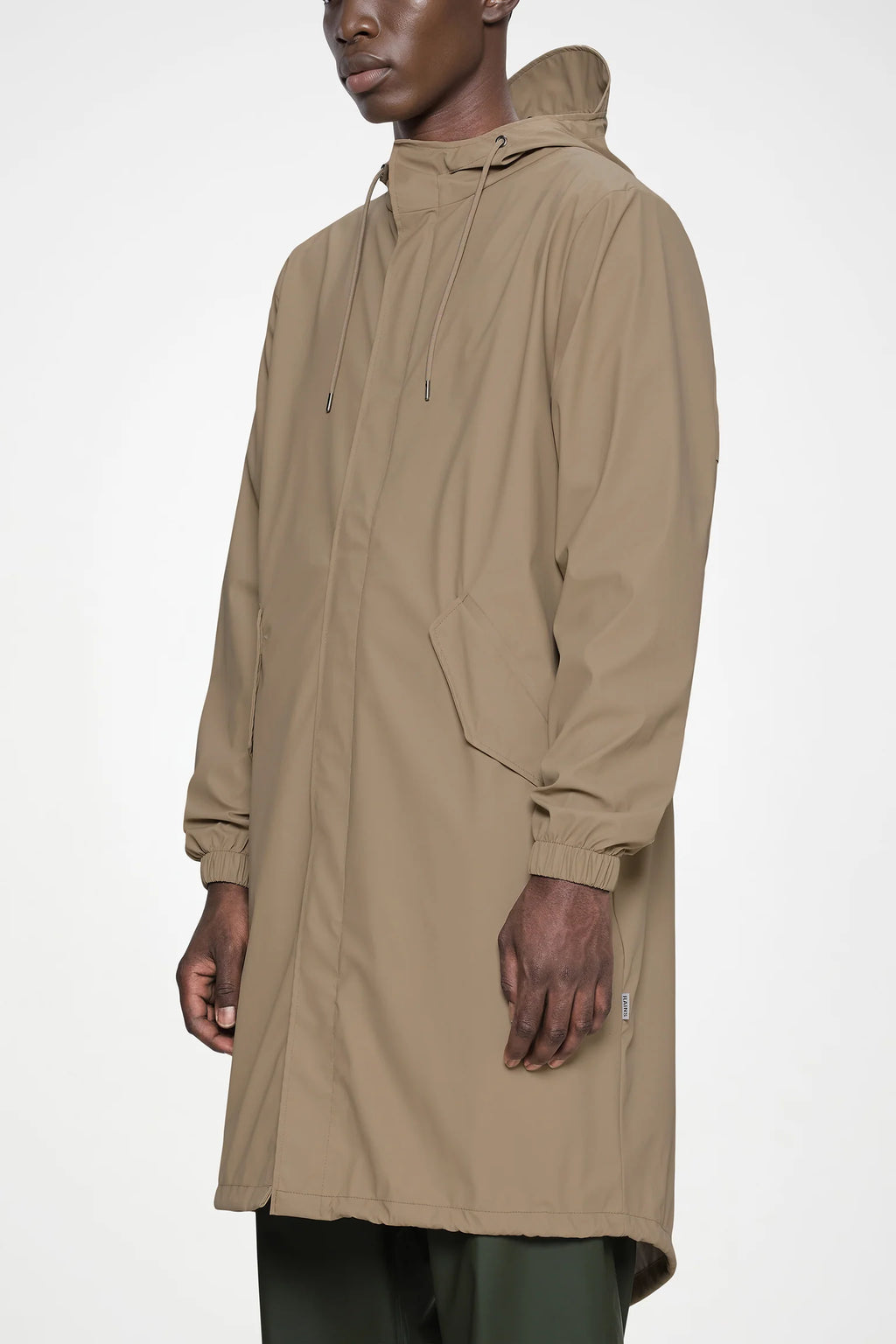 Parka Rains Fishtail W3 Impermeable Beige - Corte Largo