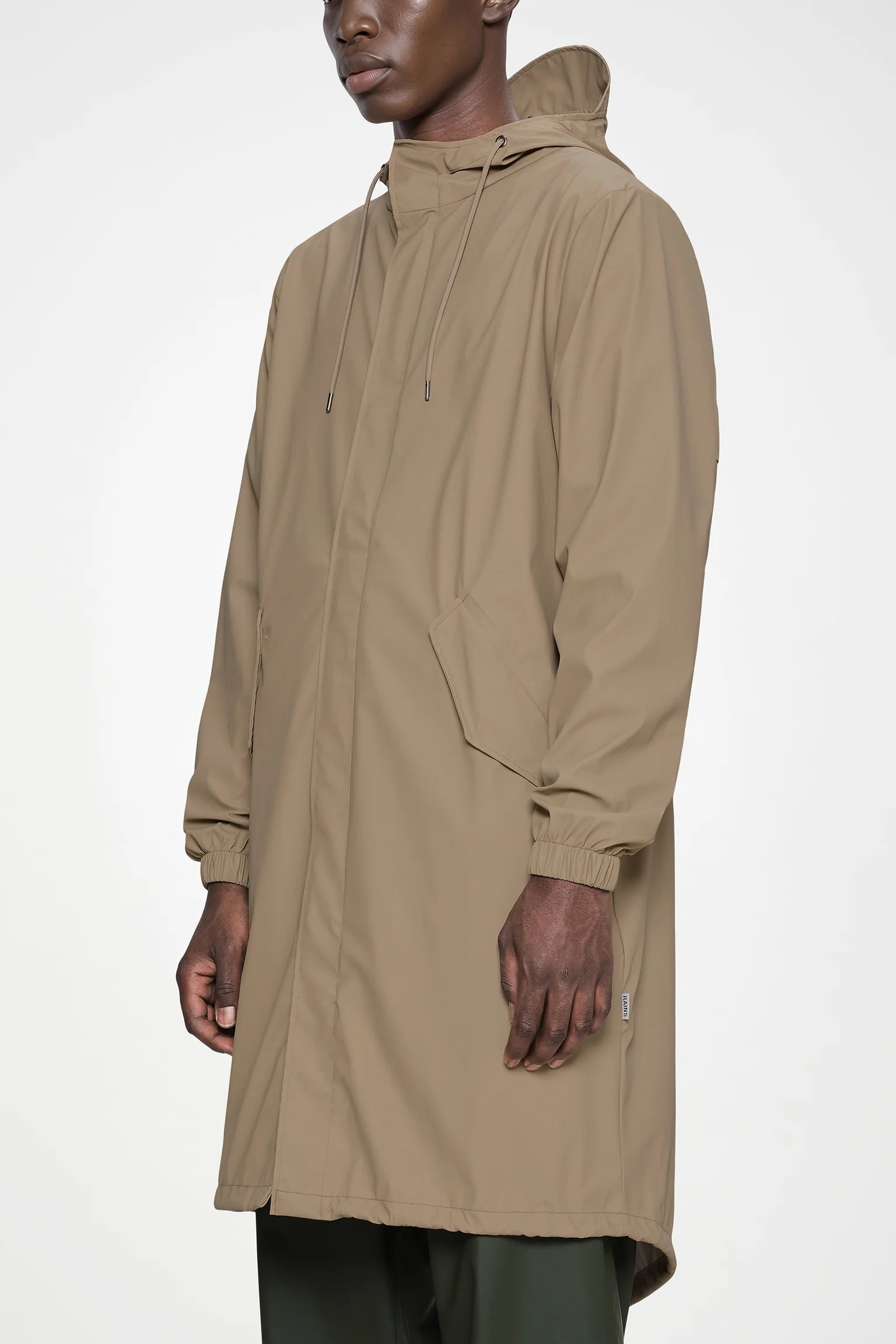 Parka Rains Fishtail W3 Impermeable Beige - Corte Largo
