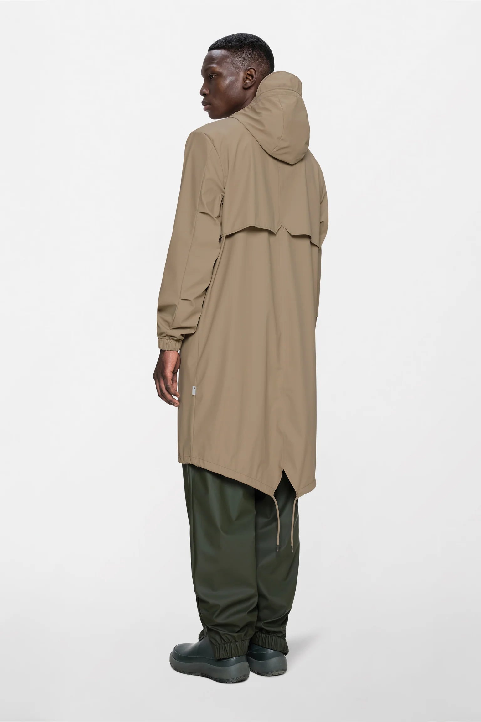 Parka Rains Fishtail W3 Impermeable Beige - Corte Largo