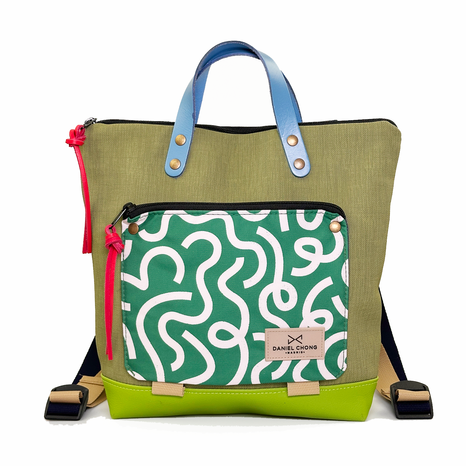 Mochila Daniel Chong mini cuadrada Book Holder Impermeable