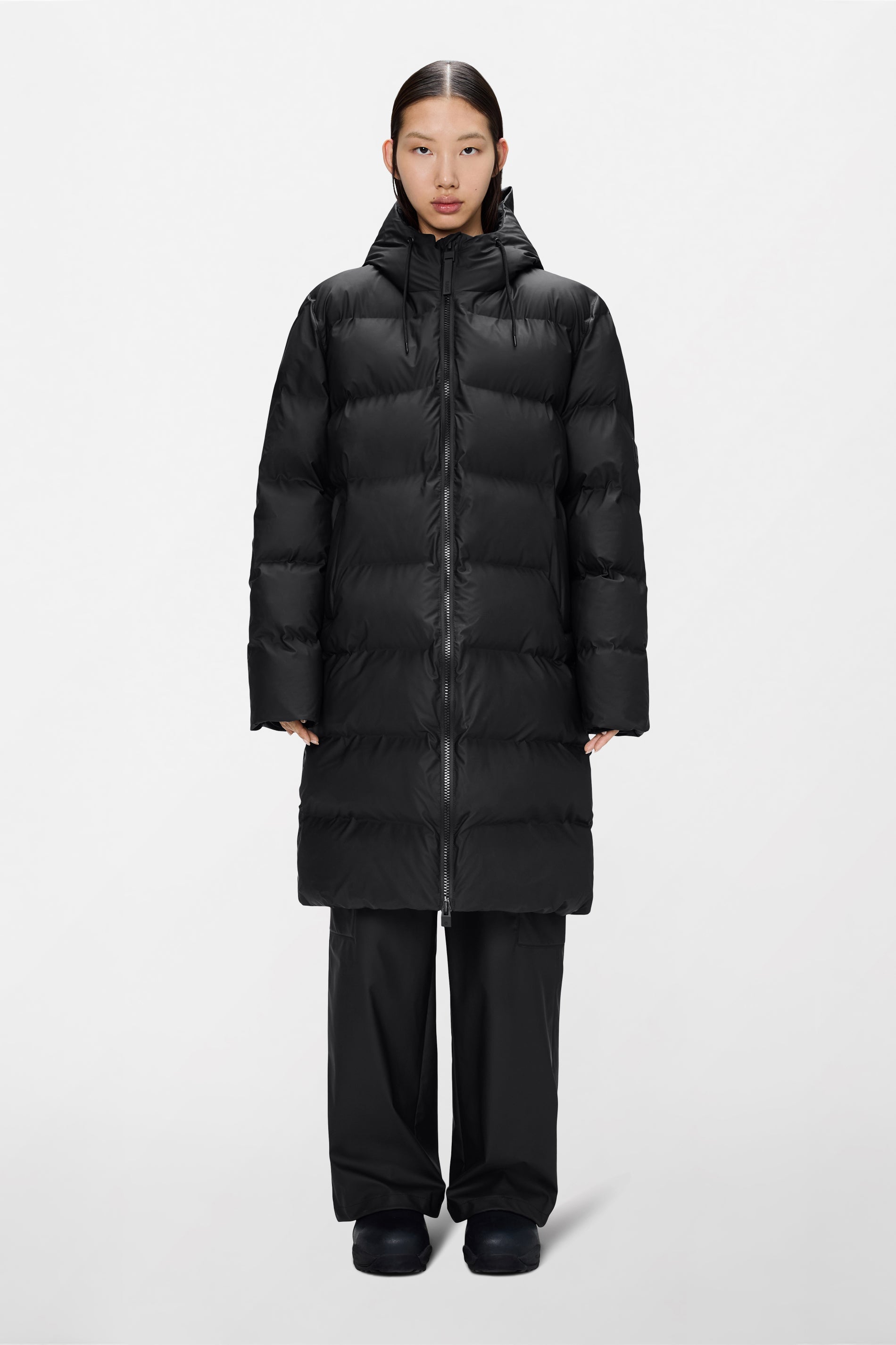 Abrigo Rains Alta Longer Puffer Jacket W3T4 Negro