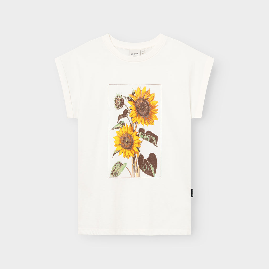 Camiseta Dedicated Visby Printed Sunflowers Off-White