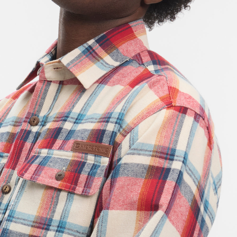 Camisa Hydroponic Sullivan Ecru Red Blue Check