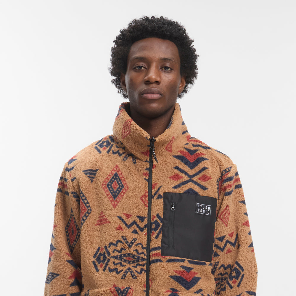 Forro Polar Hydroponic Lobo Brown Aztec Black