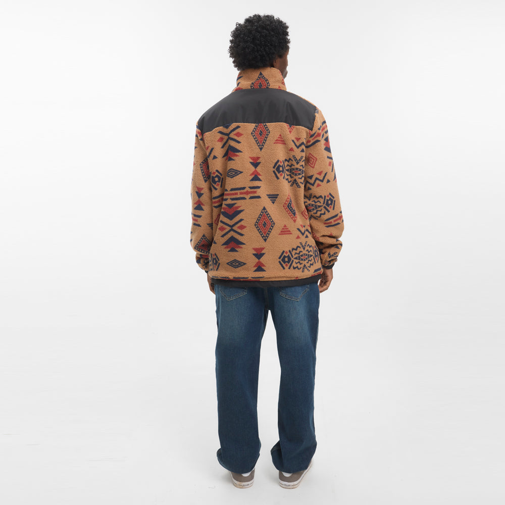 Forro Polar Hydroponic Lobo Brown Aztec Black