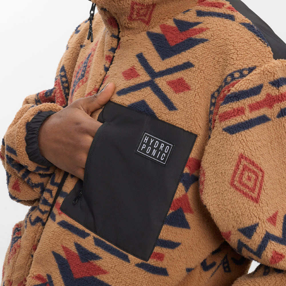 Forro Polar Hydroponic Lobo Brown Aztec Black