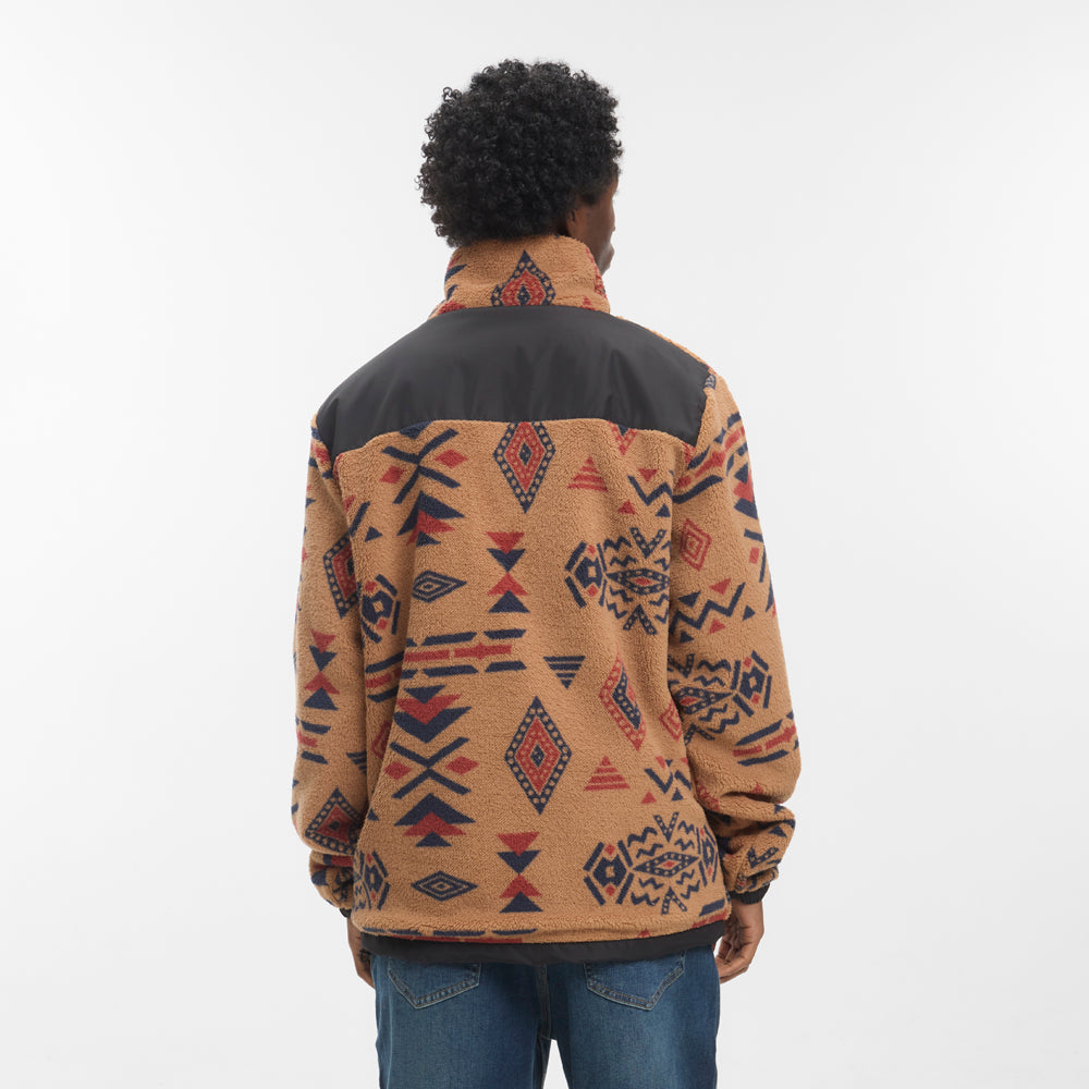 Forro Polar Hydroponic Lobo Brown Aztec Black