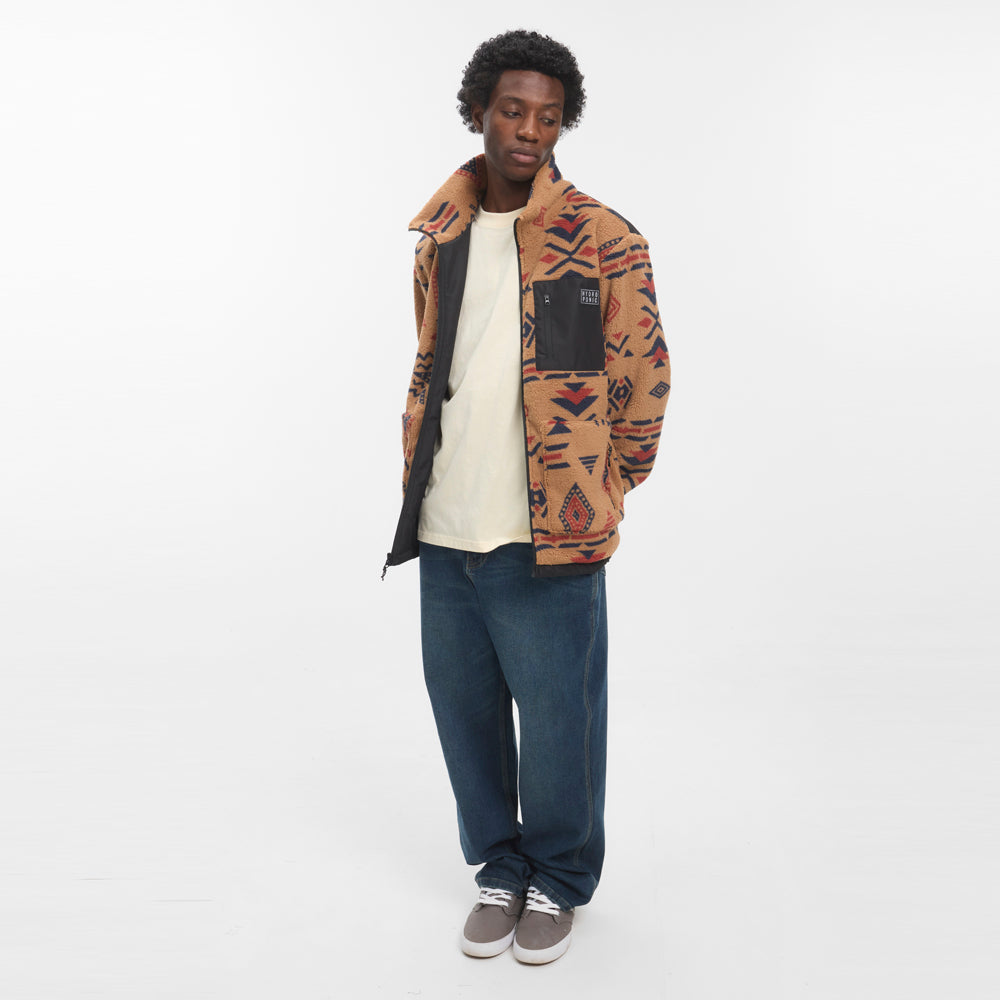 Forro Polar Hydroponic Lobo Brown Aztec Black