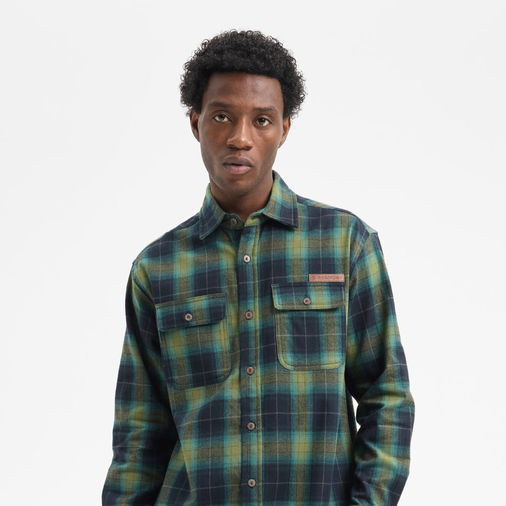 Camisa Hydroponic Origin Green Navy Check