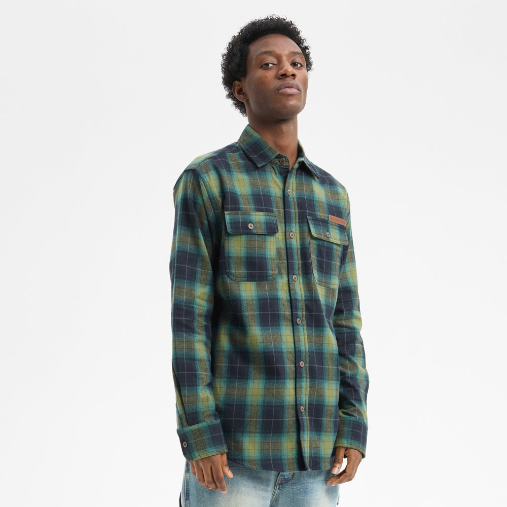 Camisa Hydroponic Origin Green Navy Check