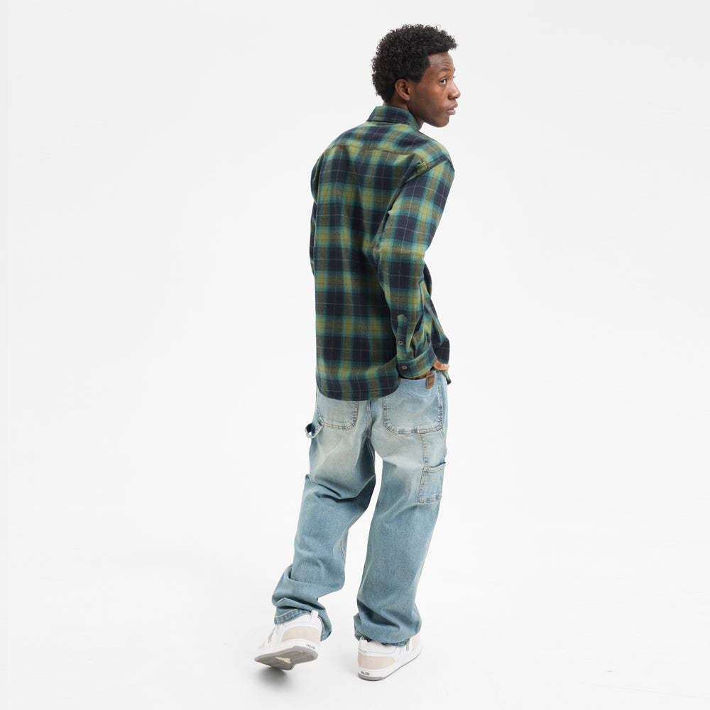 Camisa Hydroponic Origin Green Navy Check